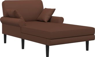 vidaXL Chaise Longue Marr&oacute;n Cuero Sint&eacute;tico Vidaxl