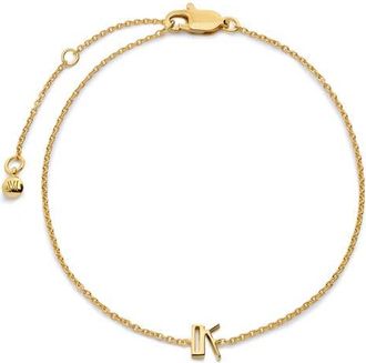 Monica Vinader Initial Chain Bracelet in 18K Gold Vermeil K at Nordstrom