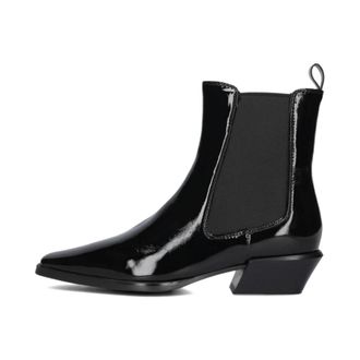 Stefano Lauran Schoenen, Dames, Zwart, 43 EU, Wol, Zwarte enkellaarsjes met blokhak