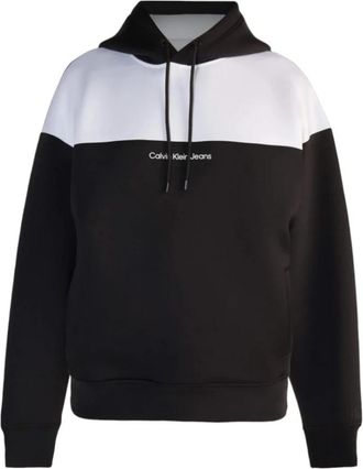 Calvin Klein Color Block Hooded Sweatshirt - Heren - Hoodies - Zwart - L - Polyester - Hoodies & sweatvesten