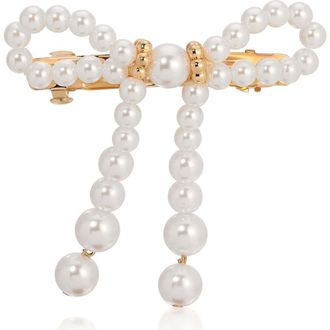 Ettika Aurora Faux Pearl Barrette in Gold at Nordstrom