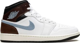 Nike Jordan Air Jordan 1 Mid SE Brown/Blue/Grey sneakers - men - Rubber/Leather/Suede/Fabric/Fabric - 12.5 - White