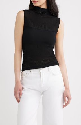 Rag & Bone Mira Mock Neck Tank in Black at Nordstrom, Size Xx-Small