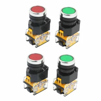 OEM 4 Unidades De Interruptores Pulsadores Moment&aacute;neos Dpst De 10 A Y 380 V Con Montaje De 22 Mm, Color Rojo Y Verde