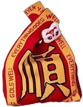 Generic Wrist Knotted Tote Bag,2026 Year of the Horse Knit Handbag,Reusable Shopping Bags for Girl(Style F)