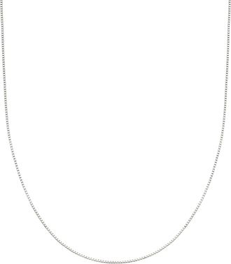 Ross-Simons 0.8mm 14kt White Gold Adjustable Box Chain Necklace