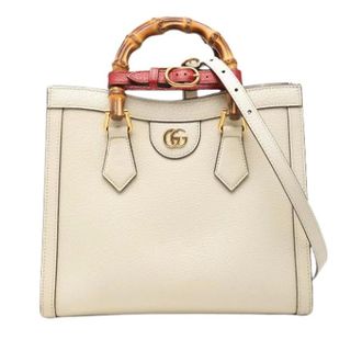 Gucci Pre-owned Diana Handtas - Dames - Pre-owned - Beige - Maat: ONE Size Leer