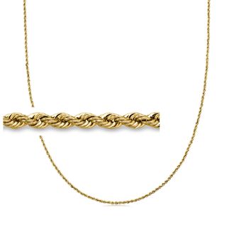RS Pure by Ross-Simons Italian 1.5mm 10kt Yellow Gold Rope-Chain Necklace