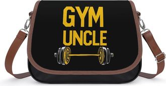 Generic Gym Weightlifting Crossbody Bag Womens Handbag PU Message Bags Shoulder Purse with Adjustable Strap