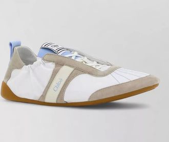 Chlo&eacute; fabric and suede sneakers contrast panels