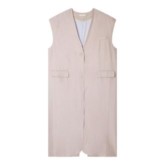 Mes Demoiselles... Waistcoats, female, Pink, XS, Long Pink Striped Coat