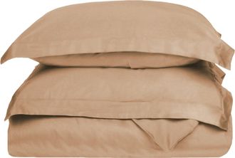 Superior 300-Thread Count Breathable Egyptian Cotton Luxurious Solid Duvet Cover Set