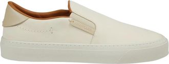 Moncler Slip-On Schoenen - Heren - Sneakers - Beige - 42 1/2 EU - Leer - Schoenen