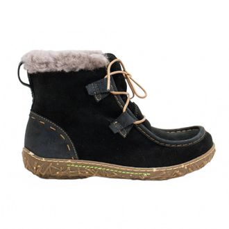 El Naturalista Womens Nido Fur-Lined Ankle Boot In Lux Suede
