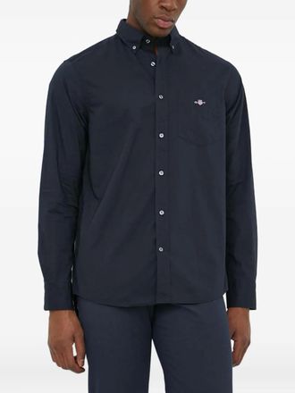 GANT embroidered-logo shirt - men - Cotton - S - Black