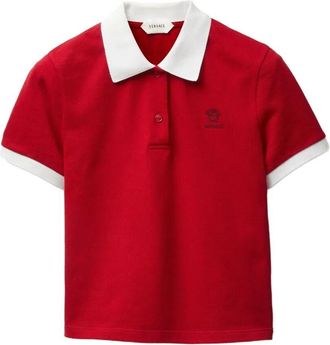 Versace Polo Piquet With Logo And Medusa Embroidery