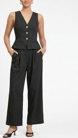 Rachel Roy Annie Sleeveless Peplum Jumpsuit in Black at Nordstrom, Size Xx-Large