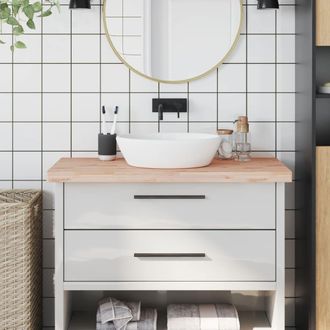vidaXL Encimera De Ba&ntilde;o Madera Maciza De Haya 100x50x4 Cm Vidaxl