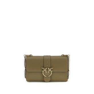 Pinko Bicolor Calf Leather Bos Taurus Shoulder Womens Bag