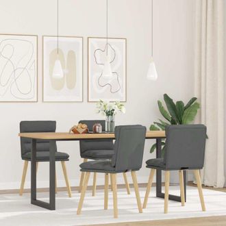 vidaXL Vidaxl - Sillas De Comedor Giratorias 4 Unidades Tela Gris Oscuro