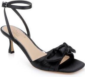 Badgley Mischka Emeli Ankle Strap Sandal in Black Satin at Nordstrom Rack, Size 6.5