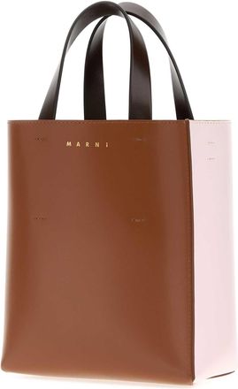 Marni Womens Museo Top Handle Bag Brown Calf