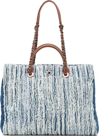 Chanel Pre-owned Womens Denim Tote Bag With Chain Straps - Light Grey Textile - One Size