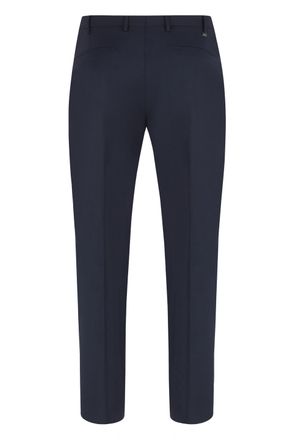 Pantaloni Torino Mens Stretch Wool Trousers Blue Virgin