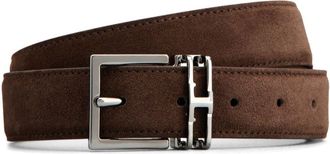 Tod's buckle leather belt - men - CALFSKIN/Suede - 110 - Brown
