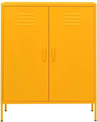 Berkfield Home Storage Cabinet Mustard Yellow 80x35x101.5 cm Steel