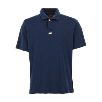 La Martina Tops, Heren, Blauw, XL, Katoen, Polo met korte mouwen