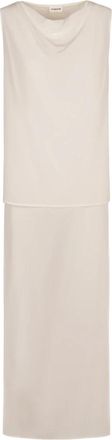 P.A.R.O.S.H. Zijden Strik Kraag Blouse - Dames - Tops zonder mouwen - Beige - S - Tops