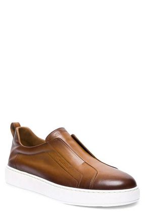 Santoni Victory Laceless Slip-On Sneaker in Brown at Nordstrom, Size 10.5