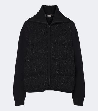 Moncler Down-paneled wool and cashmere cardigan