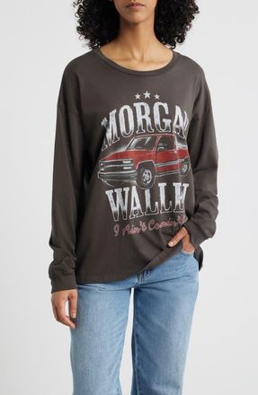 Daydreamer Morgan Wallen Aint Comin Back Long Sleeve Cotton Graphic T-Shirt in Washed Black at Nordstrom, Size X-Small