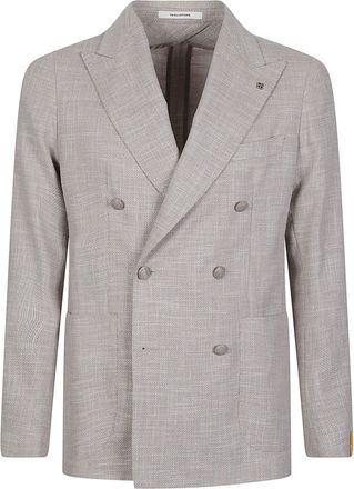 Tagliatore Check Pattern Wool-Blend Double-Breasted Blazer