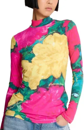 Balmain Printed high-neck top in Multicolor at Nordstrom, Size X-Small Eu