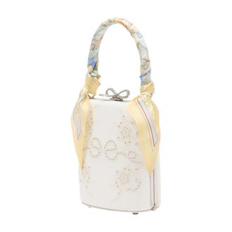Self Portrait Womens Mini Bag Ivory Linen