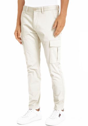 Tommy Jeans Cargohose TOMMY JEANS TJM AUSTIN LIGHTWEIGHT CARGO, Herren, Gr. 36, L&auml;nge 34, beige (newsprint), Twill, Obermaterial: 98% Baumwolle, 2% Elasthan, norm