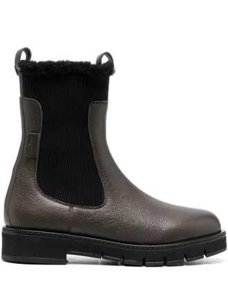 Ferragamo lined Chelsea boots - women - Rubber/Merino/Goat Skin - 10.5C - Grey