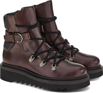 Ferragamo Elimo Lace-Up Leather Bootie