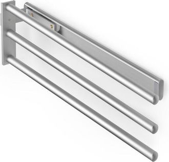 Emuca Emuca - Toallero Extensible, 3 Brazos, Aluminio, Anodizado Mate - Anodizado Mate