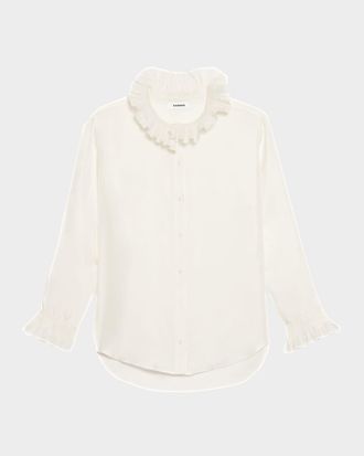 Sandro Haby Ruffled Silk Shirt