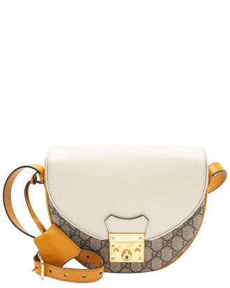 Gucci Beige Gg Supreme Canvas Padlock Saddle Small Shoulder Bag (Authentic Pre-Loved)