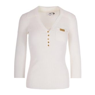 Elisabetta Franchi Dames, Tops, Wit, Maat: S