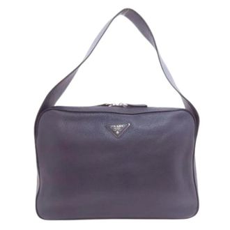 Prada Pre-owned Vintage Schoudertas - Dames - Pre-owned - Blauw - Maat: ONE Size Leer