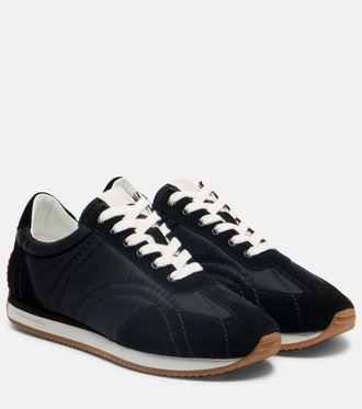 Toteme Suede-trimmed sneakers