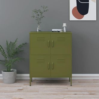 Berkfield Home Storage Cabinet Olive Green 80x35x101.5 cm Steel