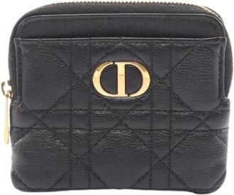 Dior Pre-owned Caro Lavendel Lederen Portemonnee - Dames - Vintage Accessoires - Zwart - ONE Size - Leer - Vintage