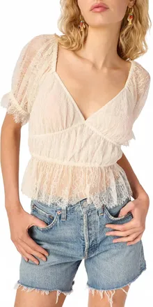 Cami NYC Henrietta Lace Blouse In Ceramic